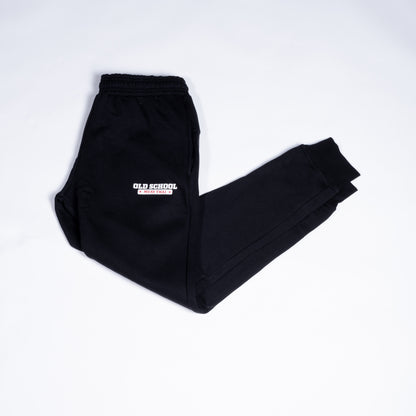 Muay Thai Nation black fleece joggers with embroidered logo