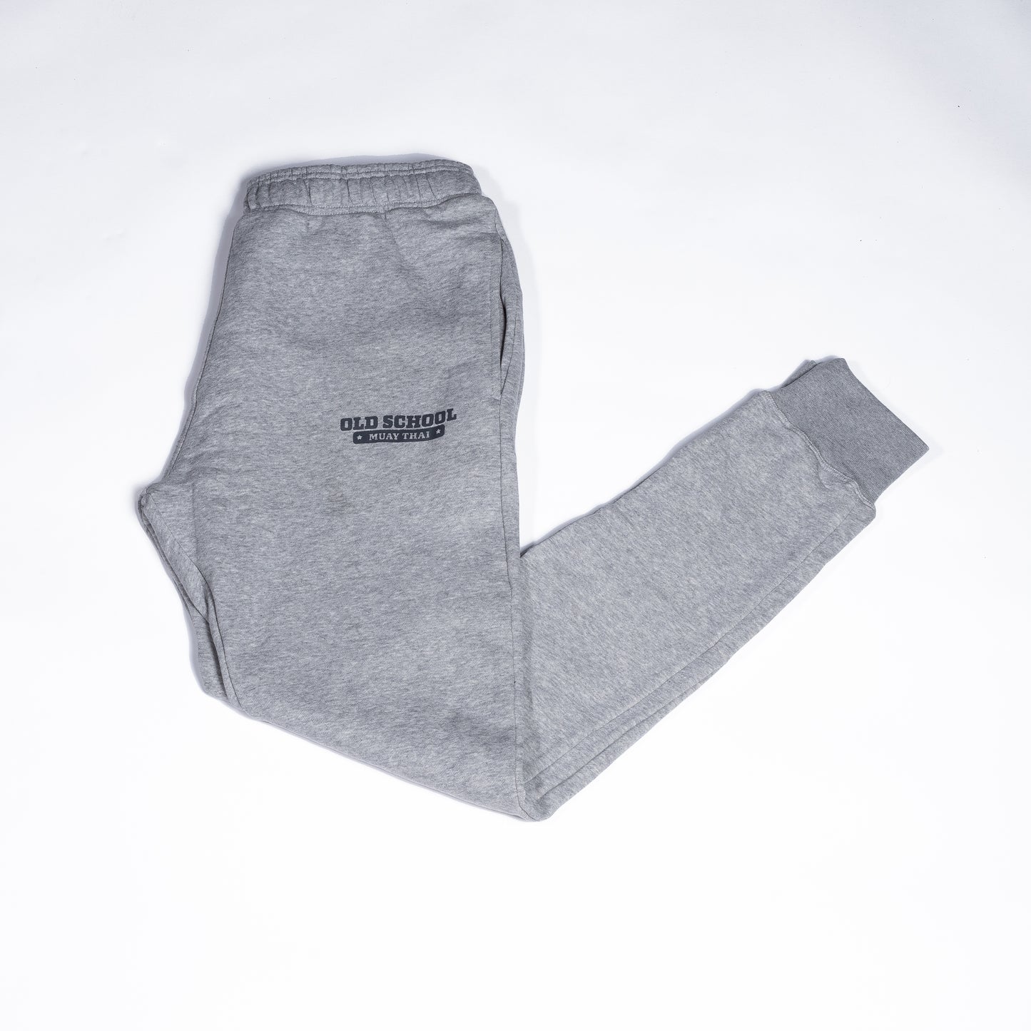 Muay Thai Nation light grey fleece joggers with embroidered logo