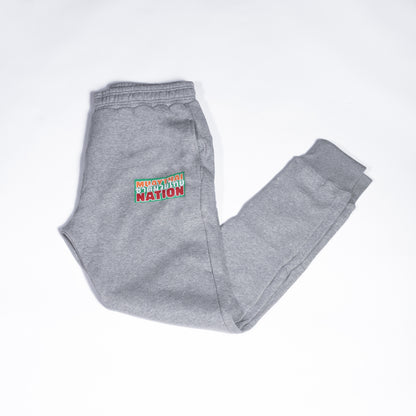 Muay Thai Nation light grey fleece joggers with embroidered logo