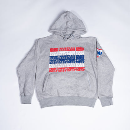 Muay Thai Nation light grey hoodie with a large Thailand flag chest graphic