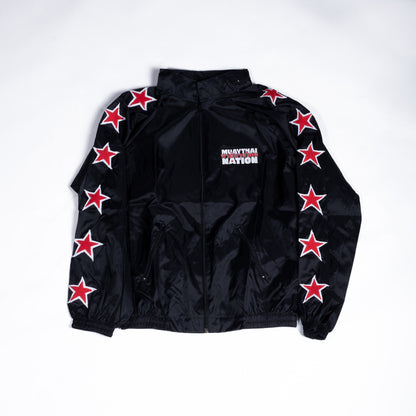 Muay Thai Nation tracksuit jacket black and red front view
