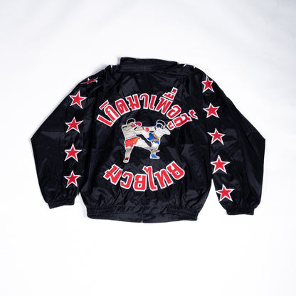 Muay Thai Nation tracksuit jacket black and red back view