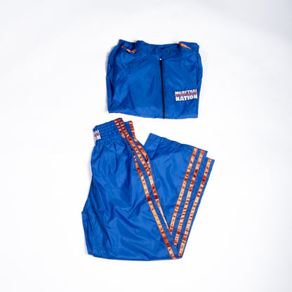 Muay Thai Nation blue tracksuit jacket and pants set