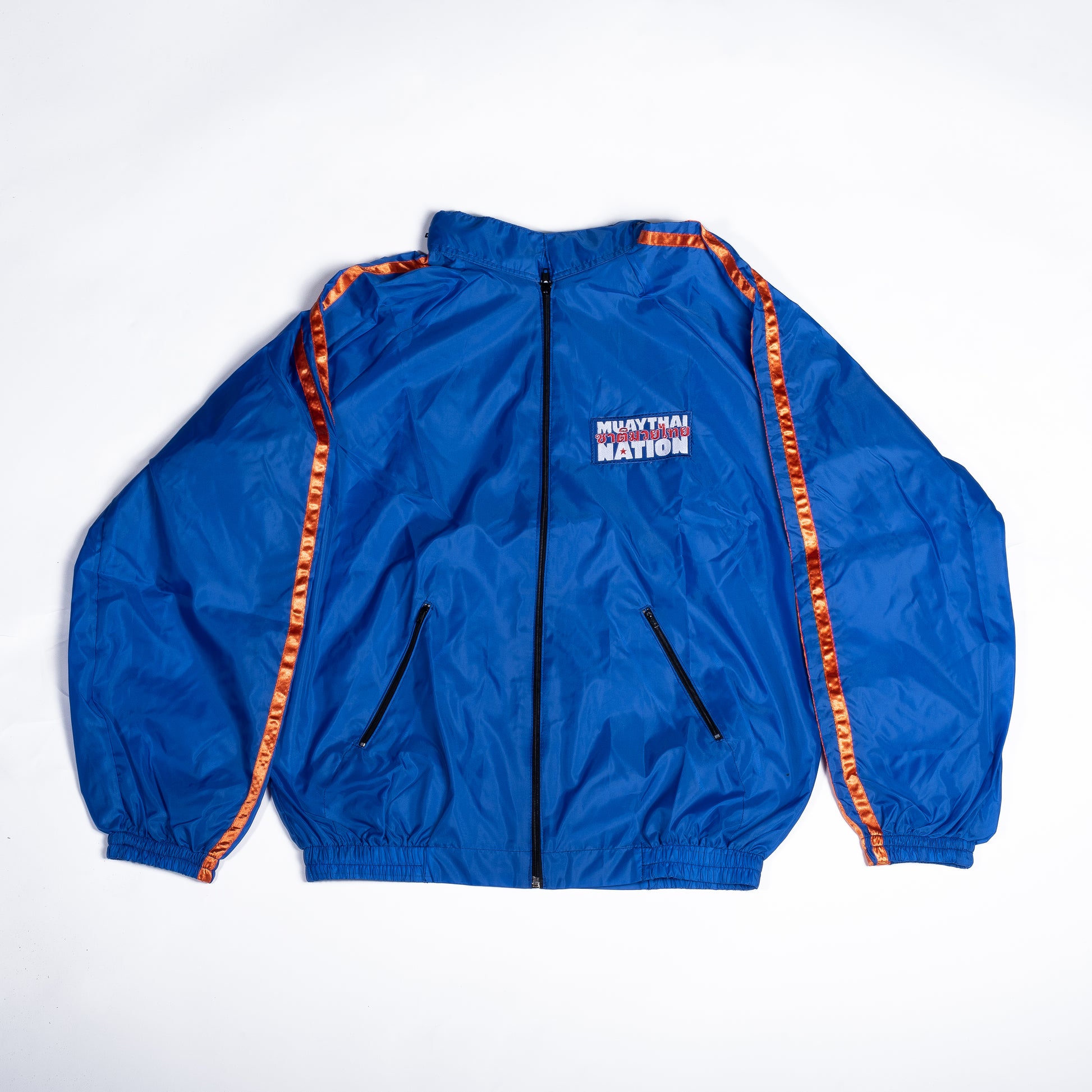 Muay Thai Nation blue tracksuit jacket  front view
