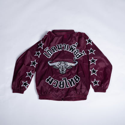 Muay Thai Nation maroon tracksuit jacket back view
