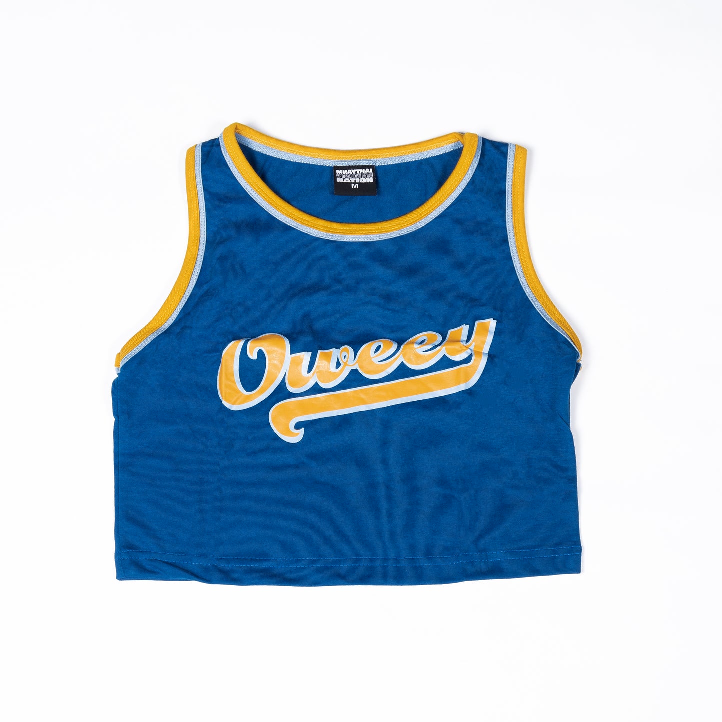 Muay Thai Nation Oweey blue cropped tank top