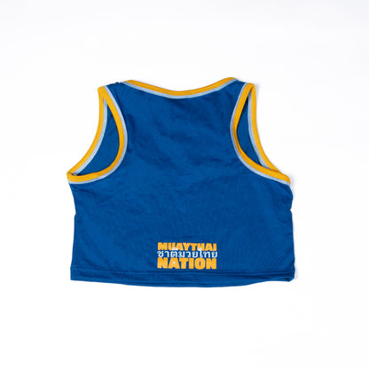 Muay Thai Nation Oweey blue cropped tank top