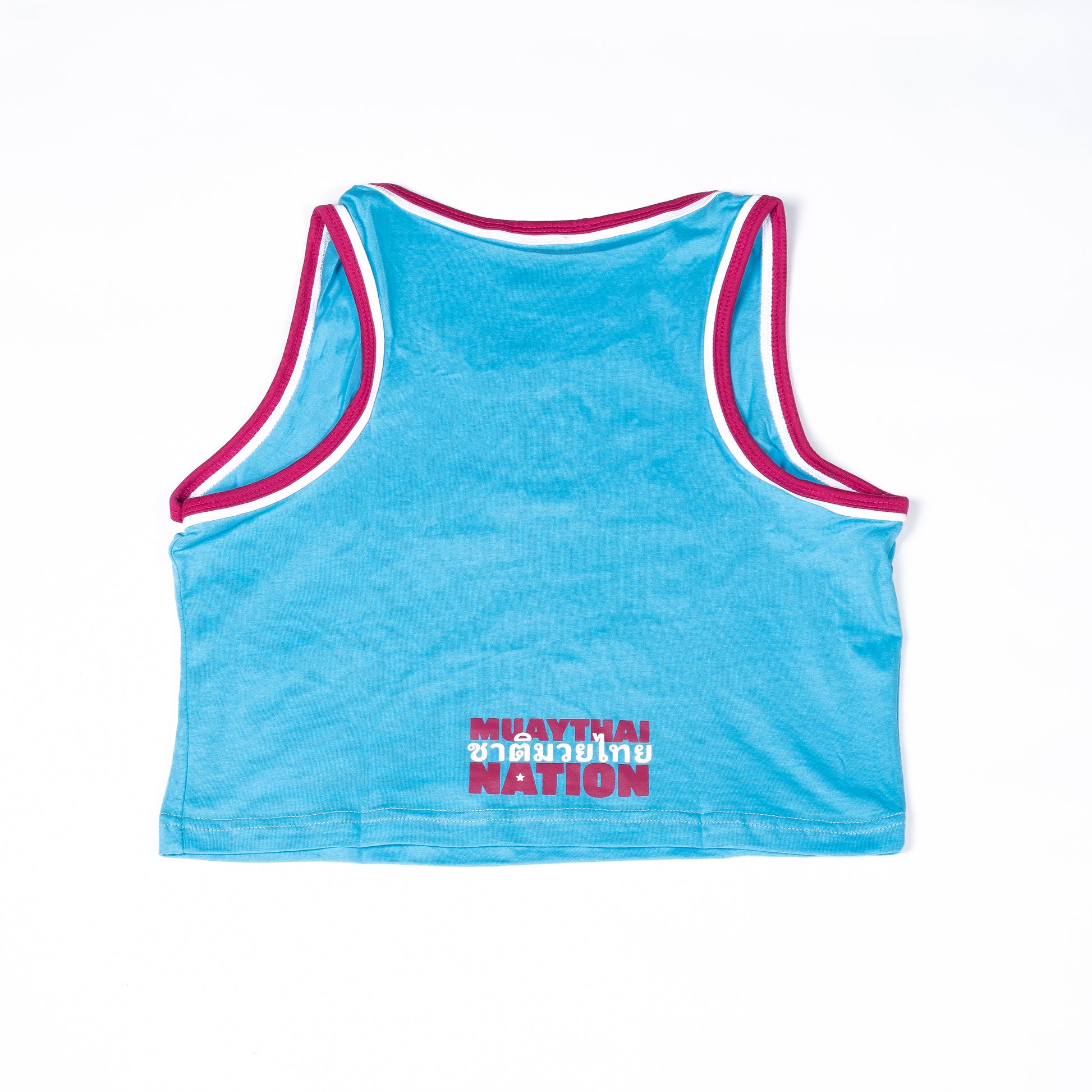 Muay Thai Nation Oweey teal cropped tank top