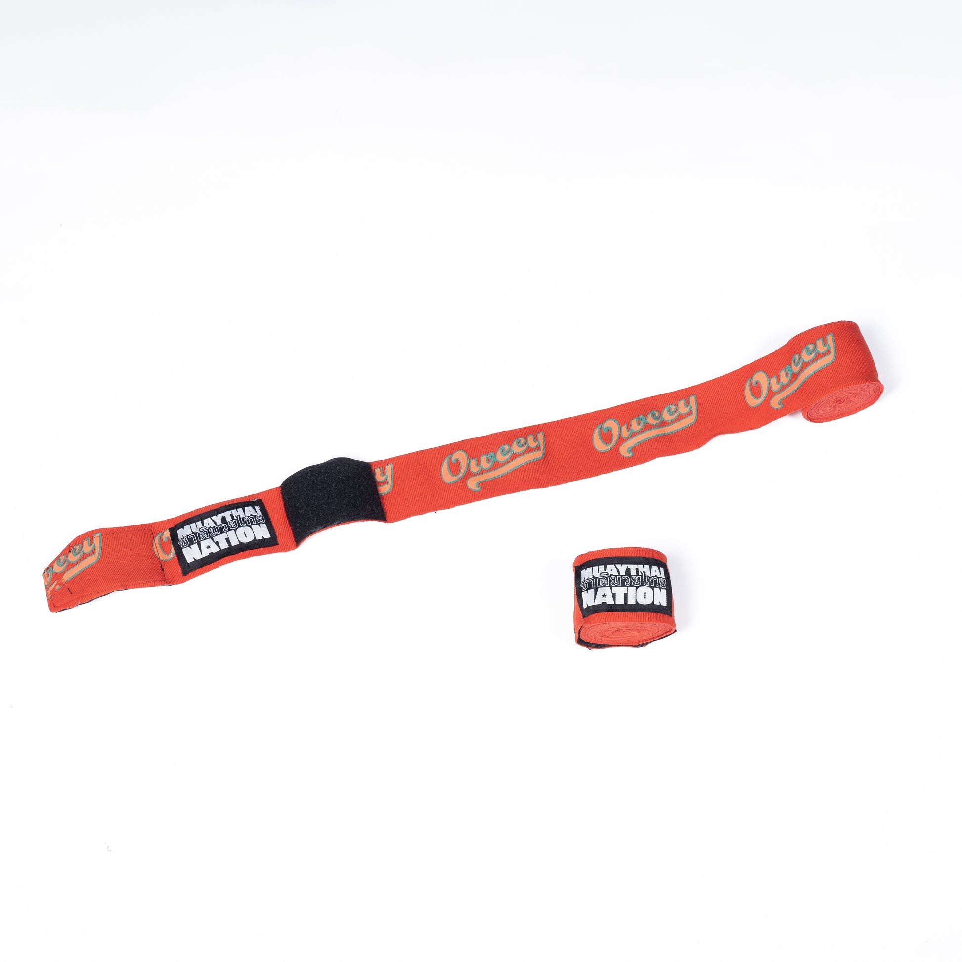 Muay Thai Nation orange oweey semi-elastic 4-metre hand wraps