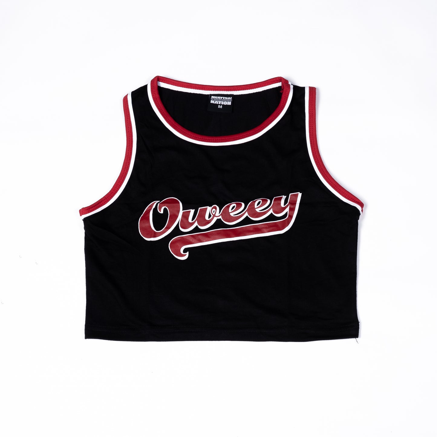 Muay Thai Nation Oweey black cropped tank top