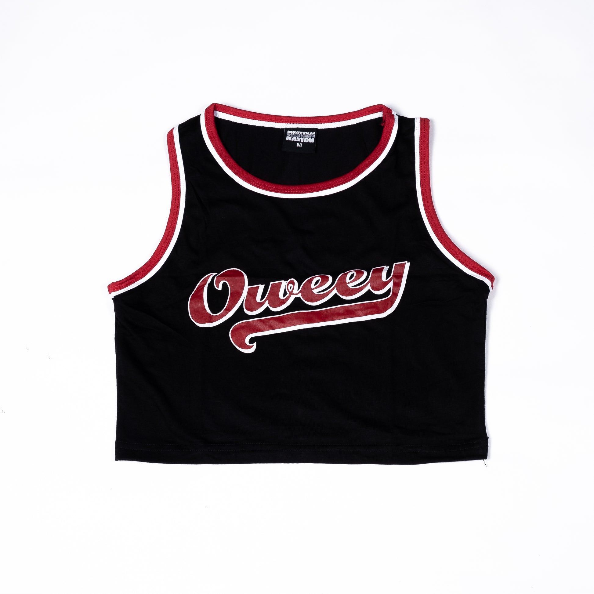 Muay Thai Nation Oweey black cropped tank top