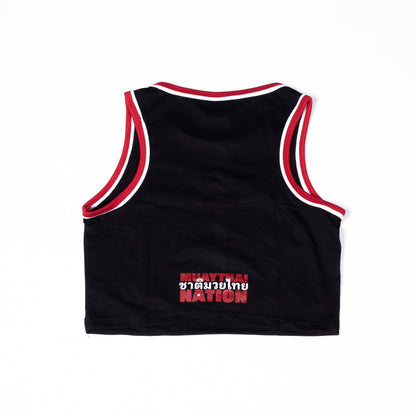 Muay Thai Nation Oweey black cropped tank top